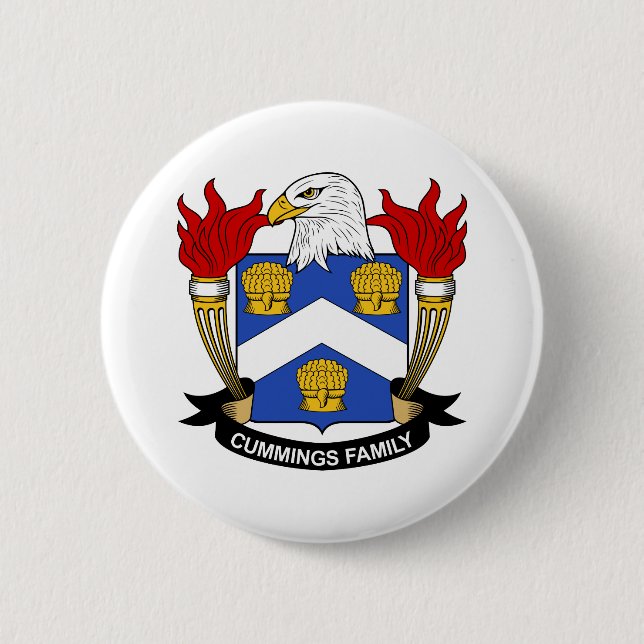 Cummings Family Crest 6 Cm Round Badge (Front)