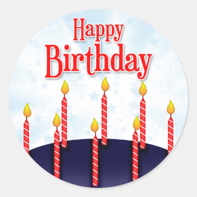 Cumpleaños feliz - Pegatina redondo Classic Round Sticker (Front)