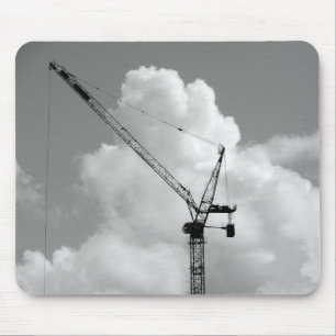 Cumulonimbus Crane - Black and White Mouse Mat