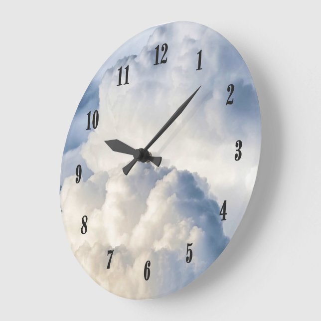 Cumulus Cloud Group Black Numbers Large Clock (Angle)