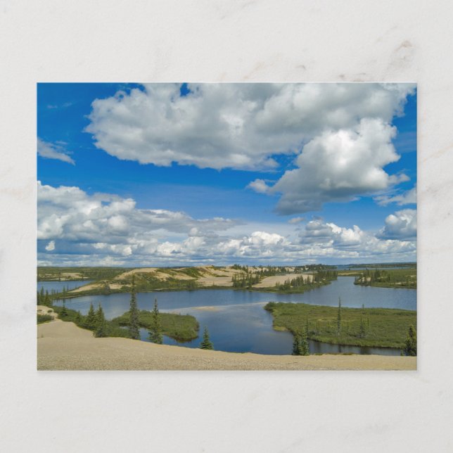 Cumulus clouds float above lakes, Northwest Postcard (Front)