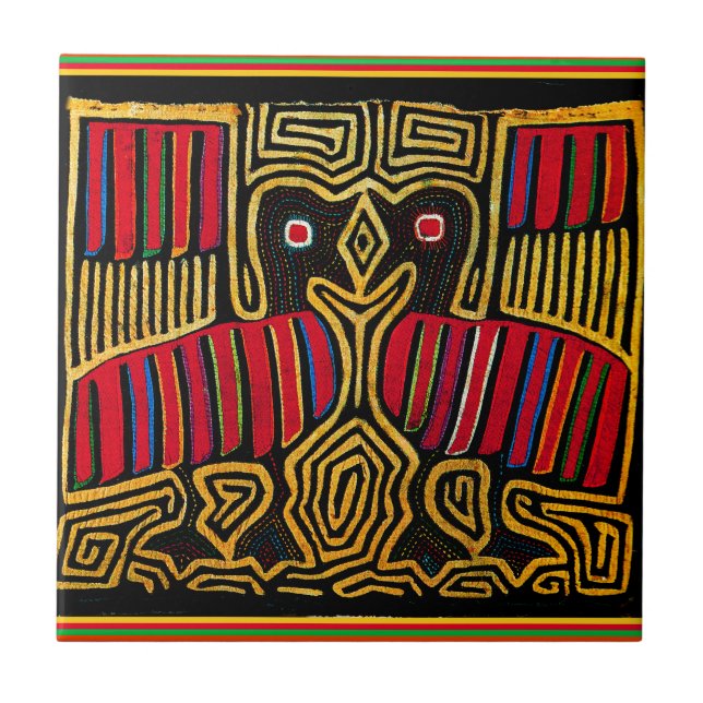 Cuna Indian Mola Duck Design Tile (Front)
