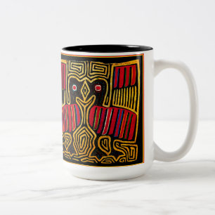 Cuna Indian Mola Duck Design Two-Tone Coffee Mug