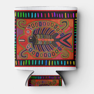 Cuna Indian Mola Flying Fish Can Cooler