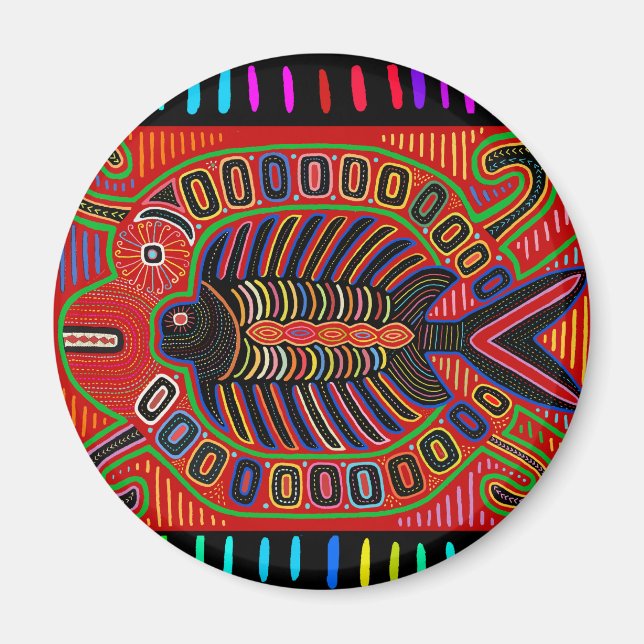 Cuna Indian Mola Flying Fish Magnet (Front)