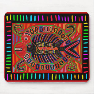 Cuna Indian Mola Flying Fish Mouse Mat