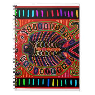 Cuna Indian Mola Flying Fish Notebook