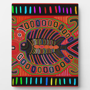 Cuna Indian Mola Flying Fish Plaque