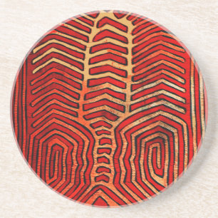 Cuna Indian Tribal Lobster Skeleton Coaster