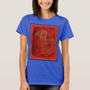 Cuna Indian Tribal Lobster Skeleton T-Shirt