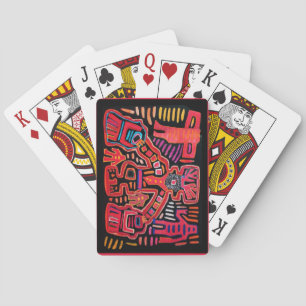 Cuna Indian Tribal Shaman With Fans Playing Cards