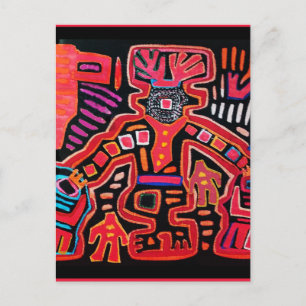 Cuna Indian Tribal Shaman With Fans Postcard
