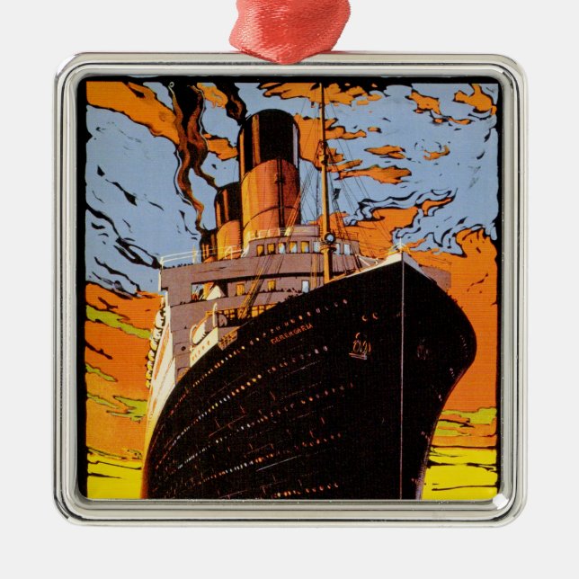 Cunard Europe-America Metal Tree Decoration (Front)