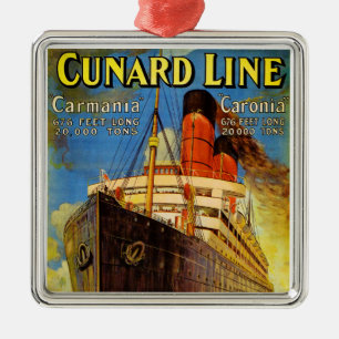 Cunard Line ~ Carmania and Caronia Metal Tree Decoration