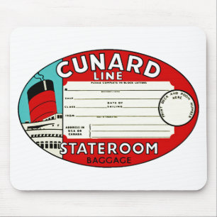 Cunard Line Luggage Label Mouse Mat
