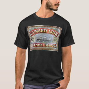 Cunard Line New York Liverpool Poster T-Shirt