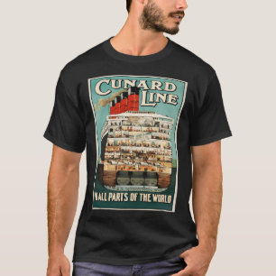 Cunard Line Vintage Travel   T-Shirt