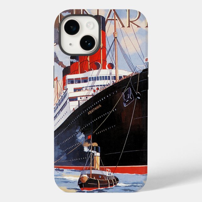 CUNARD OCEAN LINER AQUITANIA  Case-Mate iPhone CASE (Back)