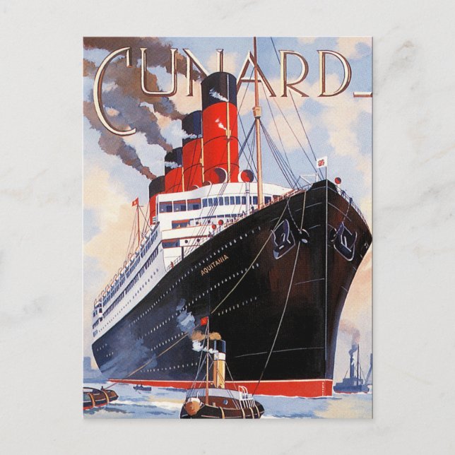 CUNARD OCEAN LINER AQUITANIA POSTCARD (Front)