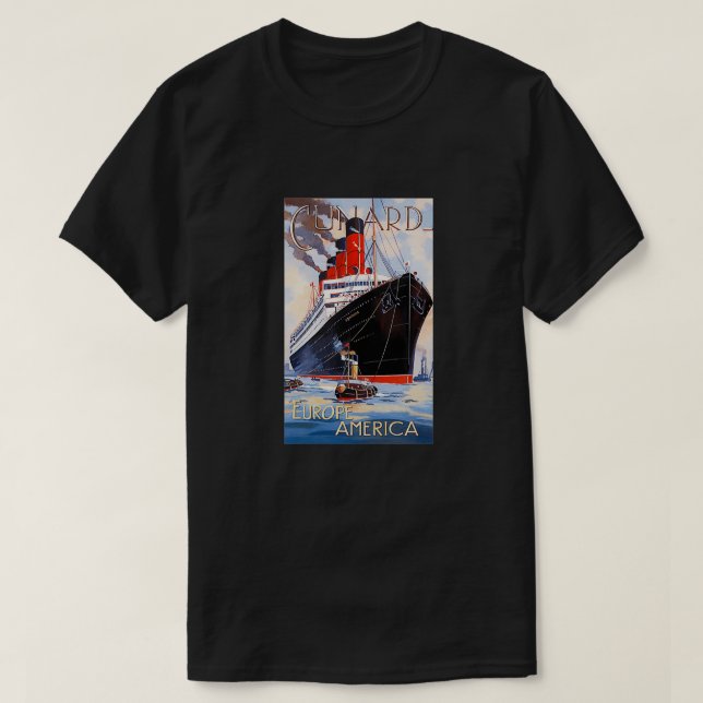 CUNARD OCEAN LINER AQUITANIA T-Shirt (Design Front)