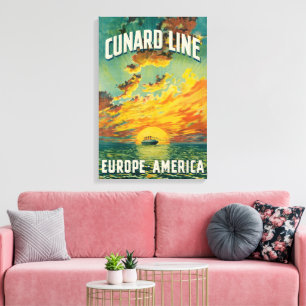 CUNARD OCEAN LINER EUROPE AMERICA CANVAS PRINT