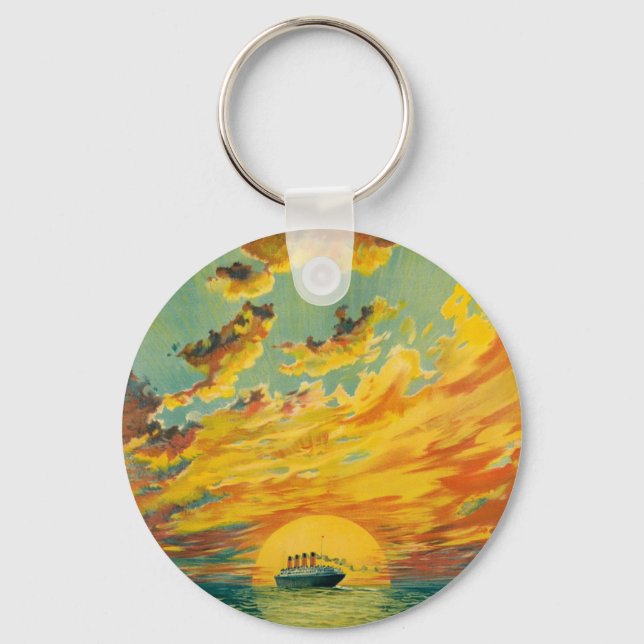 CUNARD OCEAN LINER EUROPE AMERICA KEY RING (Front)