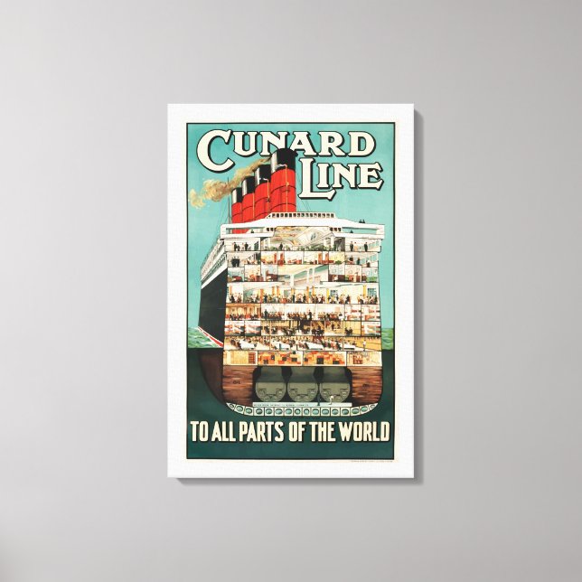 Cunard ocean liner steamship luxury liner poster, canvas print (Front)