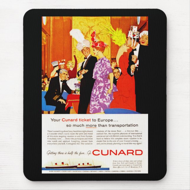 Cunard Queen's Party Ad Mouse Mat (Front)