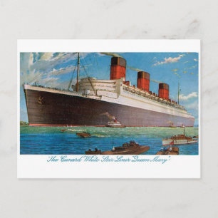 Cunard White Star Line's Queen Mary Postcard