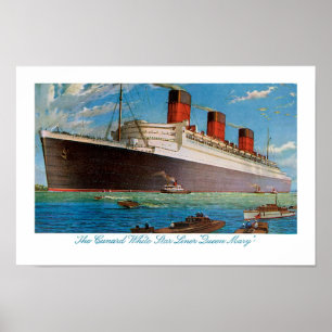 Cunard White Star Line's Queen Mary Poster