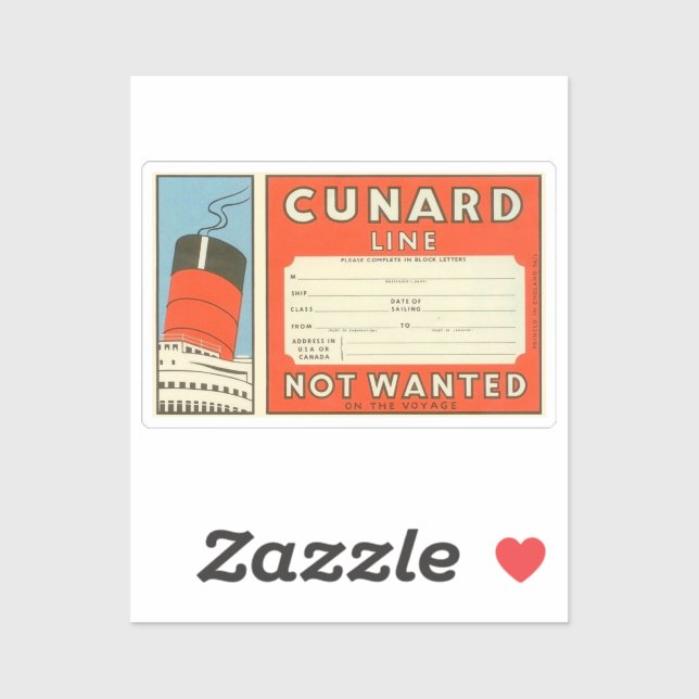 Cunard - White Star Vintage Luggage Label (Sheet)
