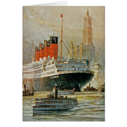 Cunarder at New York Card