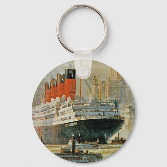 Cunarder at New York Key Ring (Front)