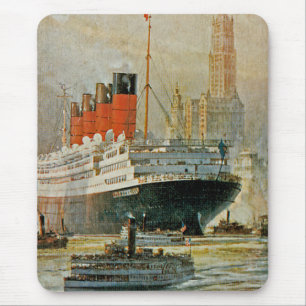 Cunarder at New York Mouse Mat