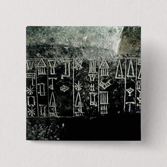 Cuneiform script 15 cm square badge (Front)