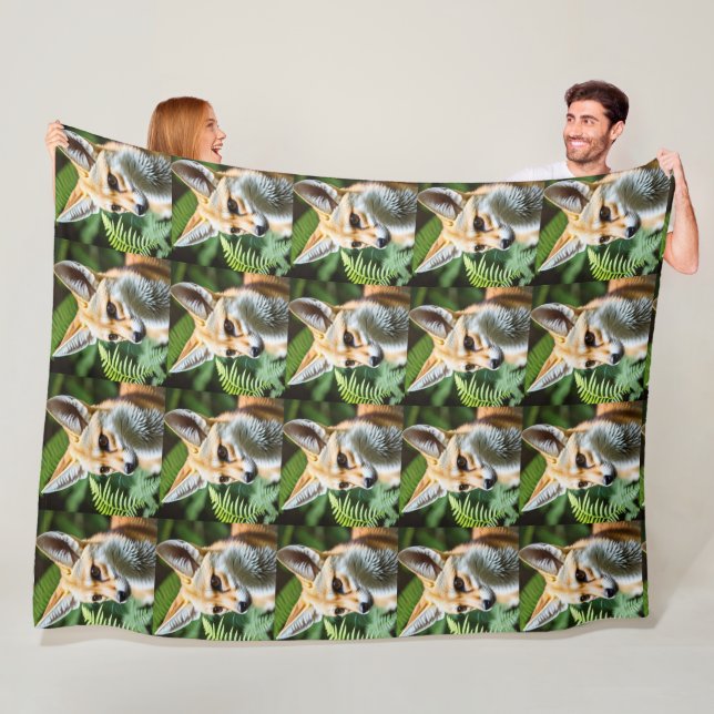 Cunning Fennec Fox, Fleece Blanket (In Situ)
