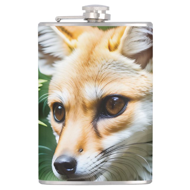 Cunning Fennec Fox, Hip Flask (Front)