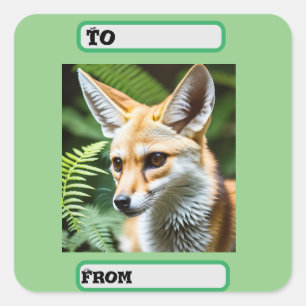Cunning Fennec Fox, Square Sticker