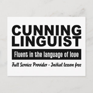 Cunning Linguist postcard, customise Postcard