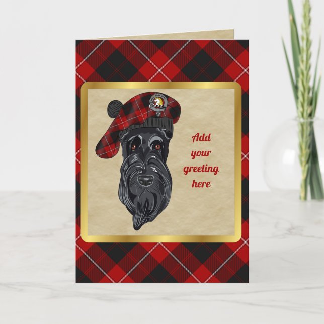 Cunningham Badge & Tartan Personalised Card (Front)