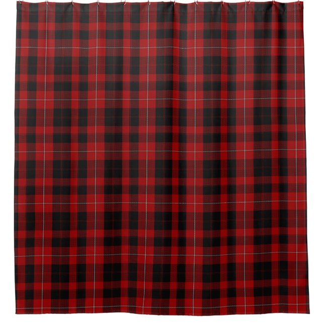 Cunningham Black and Red Tartan Shower Curtain (Front)
