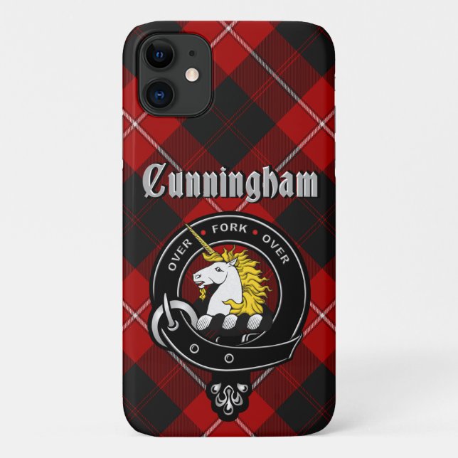 Cunningham Clan Badge & Tartan Phone Case (Back)