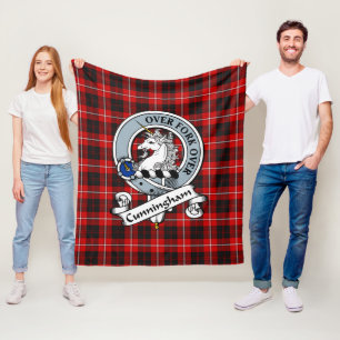 Cunningham Clan Badge Tartan Plaid Fleece Blanket