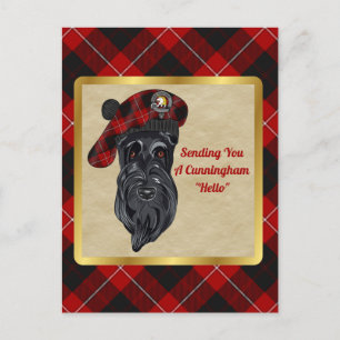 Cunningham Clan Badge & Tartan Postcard