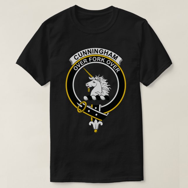 Cunningham Crest Tartan Clan Scottish Clan T-Shirt (Design Front)