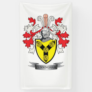 Cunningham Family Crest Coat of Arms Banner