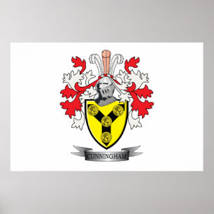 Cunningham Family Crest Coat of Arms Poster