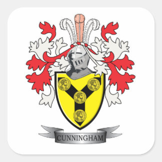 Cunningham Family Crest Coat of Arms Square Sticker