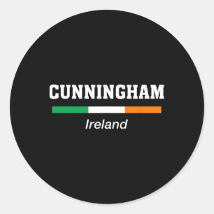 Cunningham Irish Family Name St Patricks Day Irela Classic Round Sticker