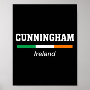 Cunningham Irish Family Name St Patricks Day Irela Poster